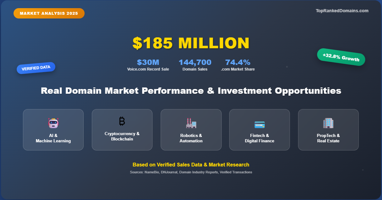 Domain Investing 2025: Real Market Analysis Shows $185M in Sales Growth - Voice.com's $30M Sale Leads Pure Domain Records